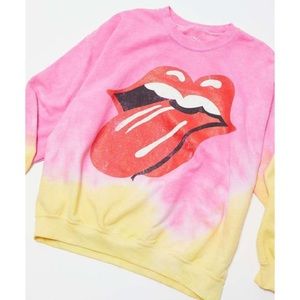 Urban Outiftters rolling stones tie die crew neck